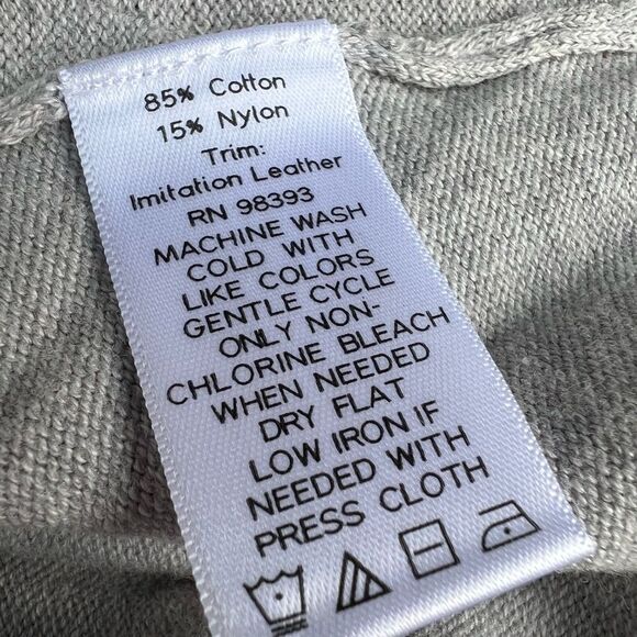 EUC Gray Sweater With Faux Leather Accents - Picture 7 of 7